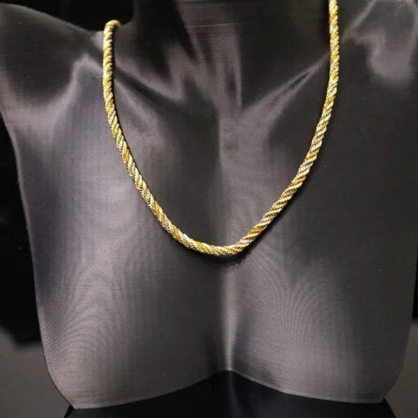 Corrente de ouro feminina tricolor 18k