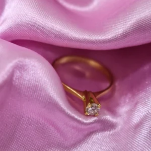 Anel Solitaire Vrai em Ouro 18k