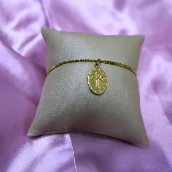 Pulseira de Nossa Senhora Aparecida em Ouro 18K maciço - Imagem 2