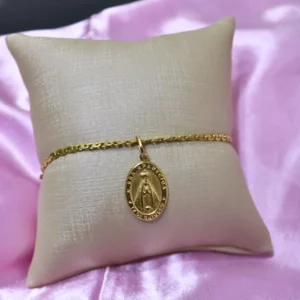 Pulseira de Nossa Senhora Aparecida em Ouro 18K maciço